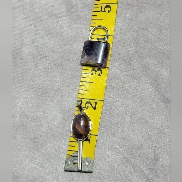 Amethyst Lock and Key Pendant - Picture 13 of 14